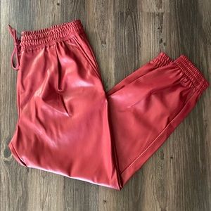 ZARA Faux Leather Jogger Pant